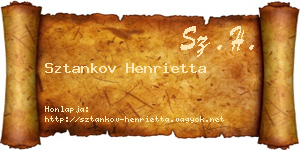Sztankov Henrietta névjegykártya